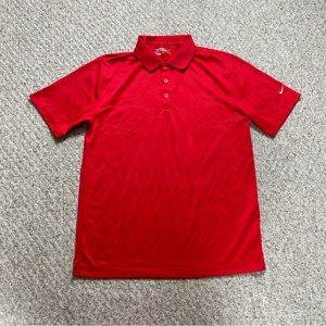 Nike Golf Dri Fit Short Sleeve Polo Mens Medium Red Breathable Perforated Light